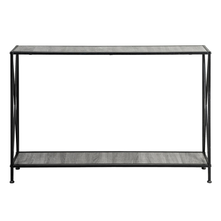 [US Warehouse] MDF Countertop Wrought Iron Base 2 Layers Forked Console Table, Size: 120 x 23 x 74cm