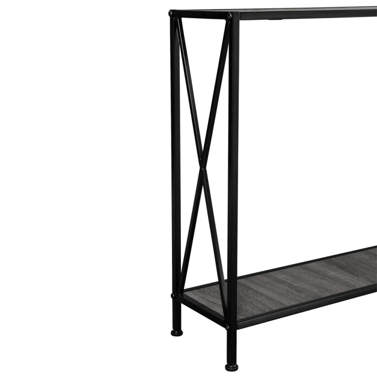[US Warehouse] MDF Countertop Wrought Iron Base 2 Layers Forked Console Table, Size: 120 x 23 x 74cm