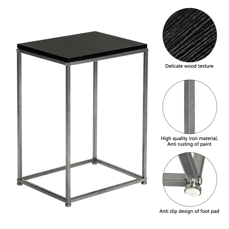 [US Warehouse] MDF Countertops Wrought Iron Base Single Layer Snack Table, Size: 38.5 x 30 x 53cm