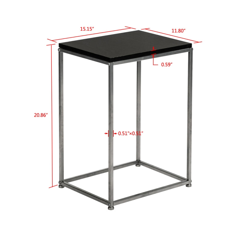 [US Warehouse] MDF Countertops Wrought Iron Base Single Layer Snack Table, Size: 38.5 x 30 x 53cm