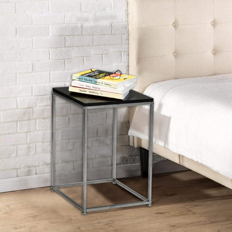 [US Warehouse] MDF Countertops Wrought Iron Base Single Layer Snack Table, Size: 38.5 x 30 x 53cm