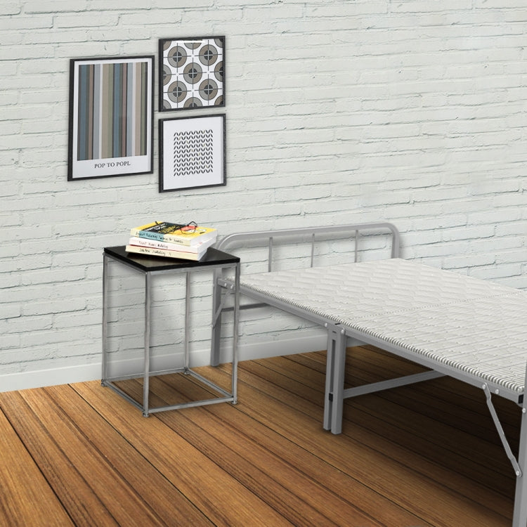 [US Warehouse] MDF Countertops Wrought Iron Base Single Layer Snack Table, Size: 38.5 x 30 x 53cm