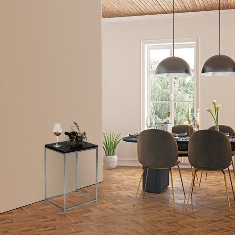 [US Warehouse] MDF Countertops Wrought Iron Base Single Layer Snack Table, Size: 38.5 x 30 x 53cm