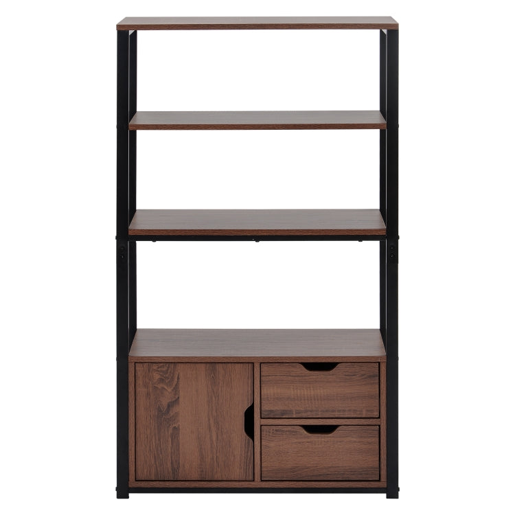 [EU Warehouse] 4 Tier Wooden Storage Bookshelf with Cabinet, Size: 70x30x122cm