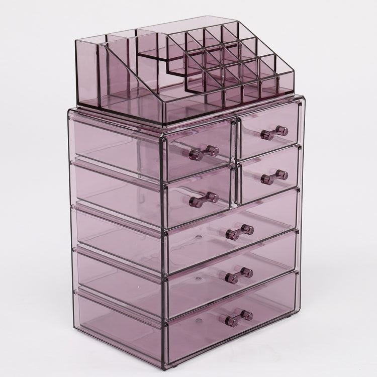[US Warehouse] 2 PCS / Set Plastic Cosmetics Storage Rack with 7 Large Drawers