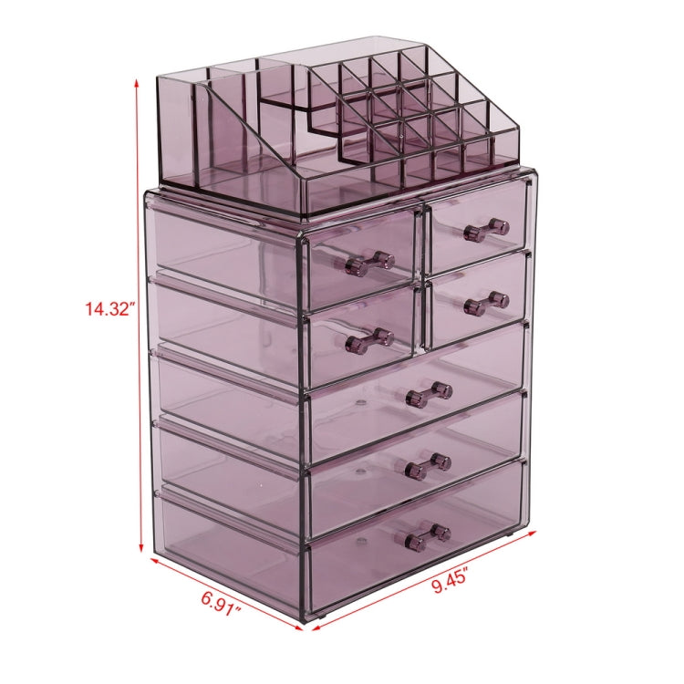 [US Warehouse] 2 PCS / Set Plastic Cosmetics Storage Rack with 7 Large Drawers