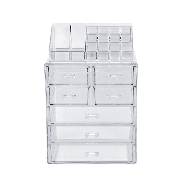 [US Warehouse] 2 PCS / Set Plastic Cosmetics Storage Rack with 7 Large Drawers