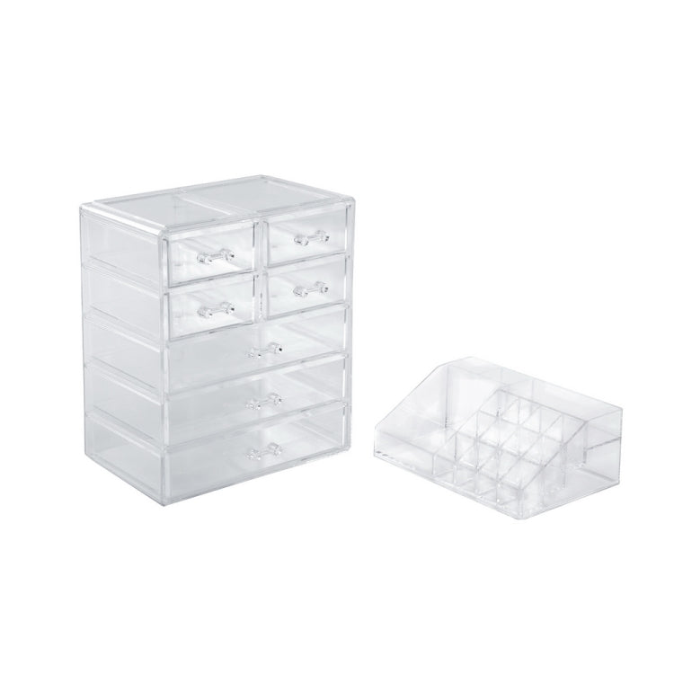 [US Warehouse] 2 PCS / Set Plastic Cosmetics Storage Rack with 7 Large Drawers