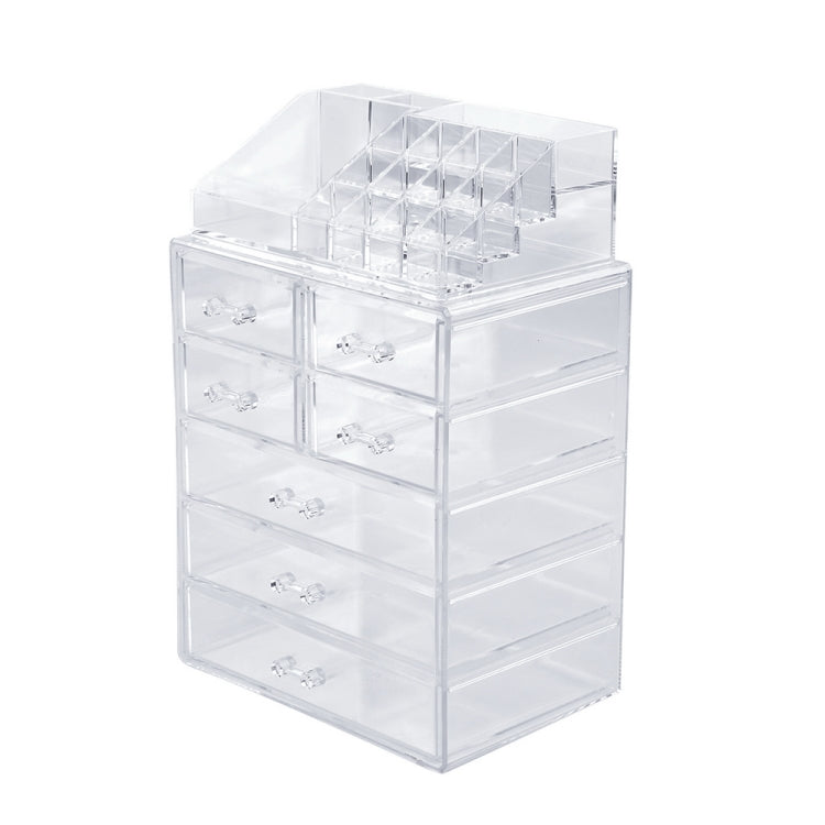 [US Warehouse] 2 PCS / Set Plastic Cosmetics Storage Rack with 7 Large Drawers