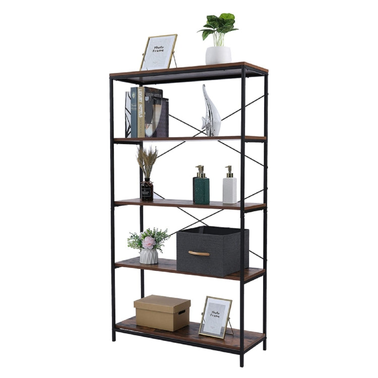 [US Warehouse] 5 Tier Widened Industrial Shelf Bookcase, Size: 81.3x30.5x146cm