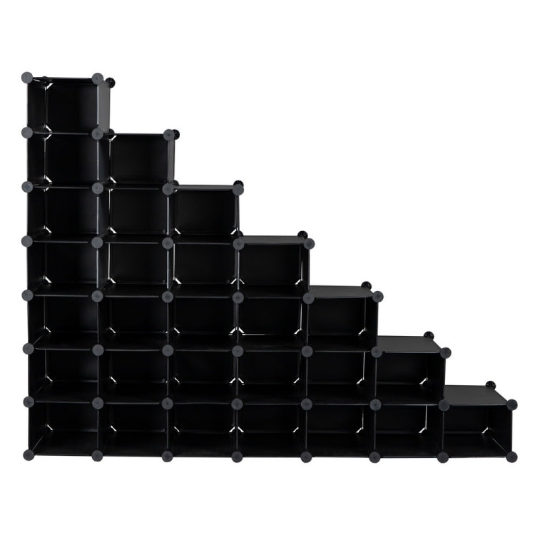 [US Warehouse] 7-layers 28-grids DIY Free Assembling Household Storage Rack Plastic Shoe Rack Multifunctional Storage Box, Size: 139x91x36cm