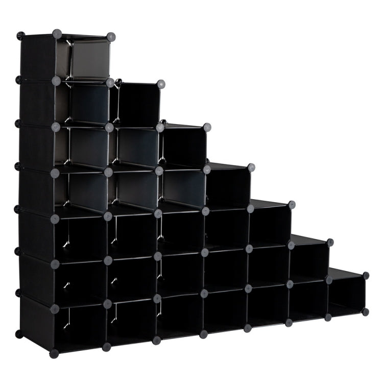 [US Warehouse] 7-layers 28-grids DIY Free Assembling Household Storage Rack Plastic Shoe Rack Multifunctional Storage Box, Size: 139x91x36cm