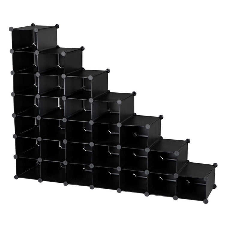 [US Warehouse] 7-layers 28-grids DIY Free Assembling Household Storage Rack Plastic Shoe Rack Multifunctional Storage Box, Size: 139x91x36cm