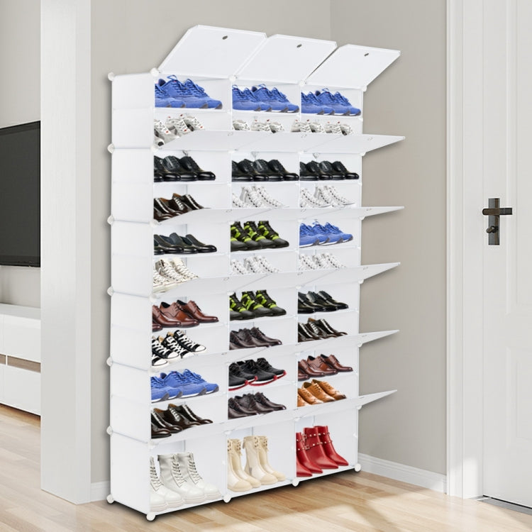 [US Warehouse] 3-rows 12-layers 36-grids DIY Free Assembling Household Storage Rack Plastic Shoe Rack Multifunctional Storage Box, Size: 180 x 120 x 30cm
