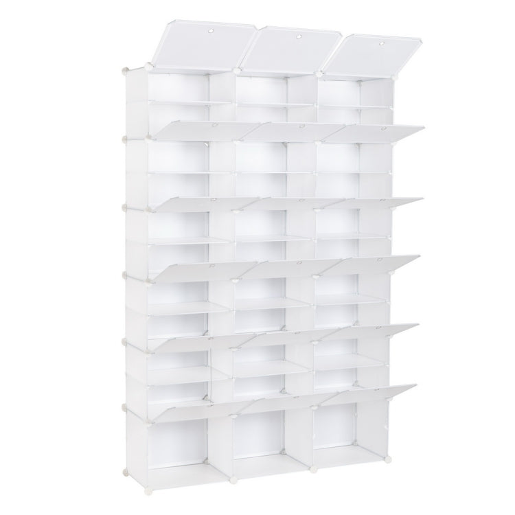 [US Warehouse] 3-rows 12-layers 36-grids DIY Free Assembling Household Storage Rack Plastic Shoe Rack Multifunctional Storage Box, Size: 180 x 120 x 30cm