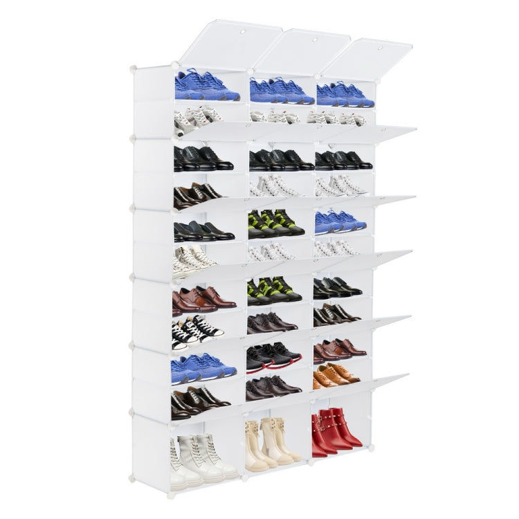 [US Warehouse] 3-rows 12-layers 36-grids DIY Free Assembling Household Storage Rack Plastic Shoe Rack Multifunctional Storage Box, Size: 180 x 120 x 30cm