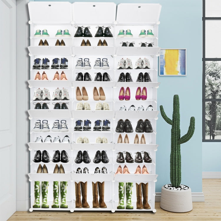 [US Warehouse] 3-rows 12-layers 36-grids DIY Free Assembling Household Storage Rack Plastic Shoe Rack Multifunctional Storage Box, Size: 180 x 120 x 30cm