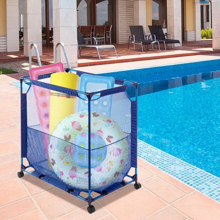 [US Warehouse] Rectangular Aluminum Frame Nylon Mesh Swimming Pool Storage Basket, Size: 38.2 x 36.6 x 24 inch