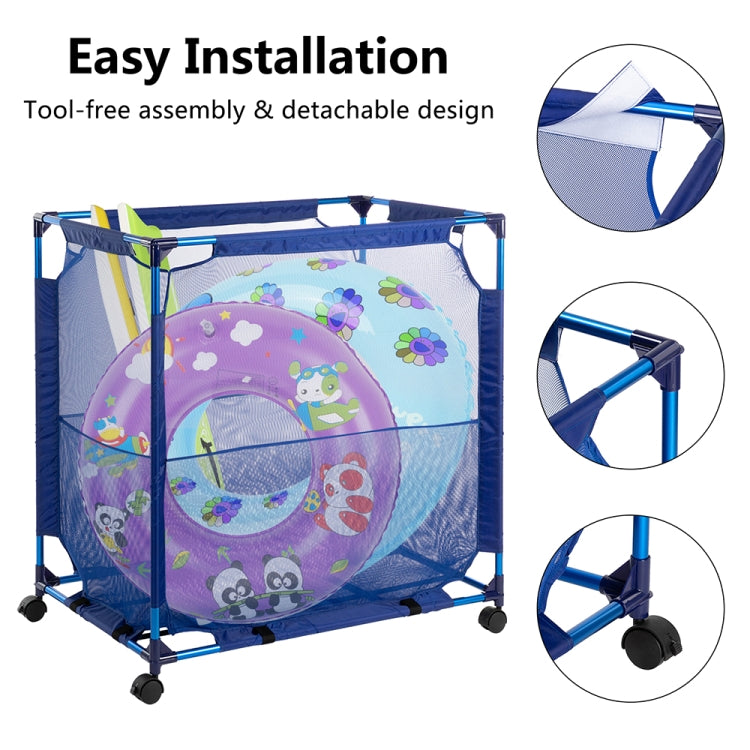 [US Warehouse] Rectangular Aluminum Frame Nylon Mesh Swimming Pool Storage Basket, Size: 38.2 x 36.6 x 24 inch