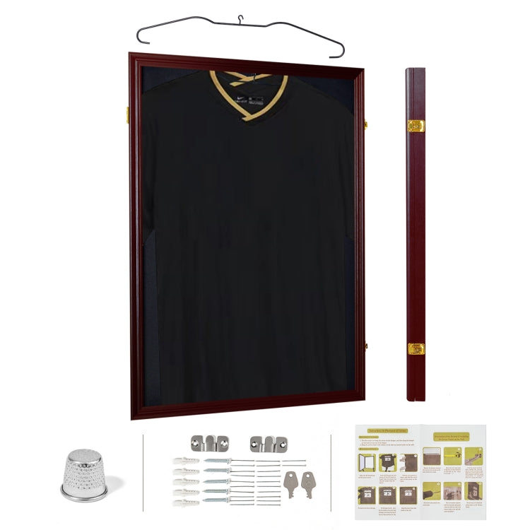 [US Warehouse] Wooden Wall-mounted Commemorative Clothing Storage Box with Iron Hanger, Size: 31.7 x 23.7 inch