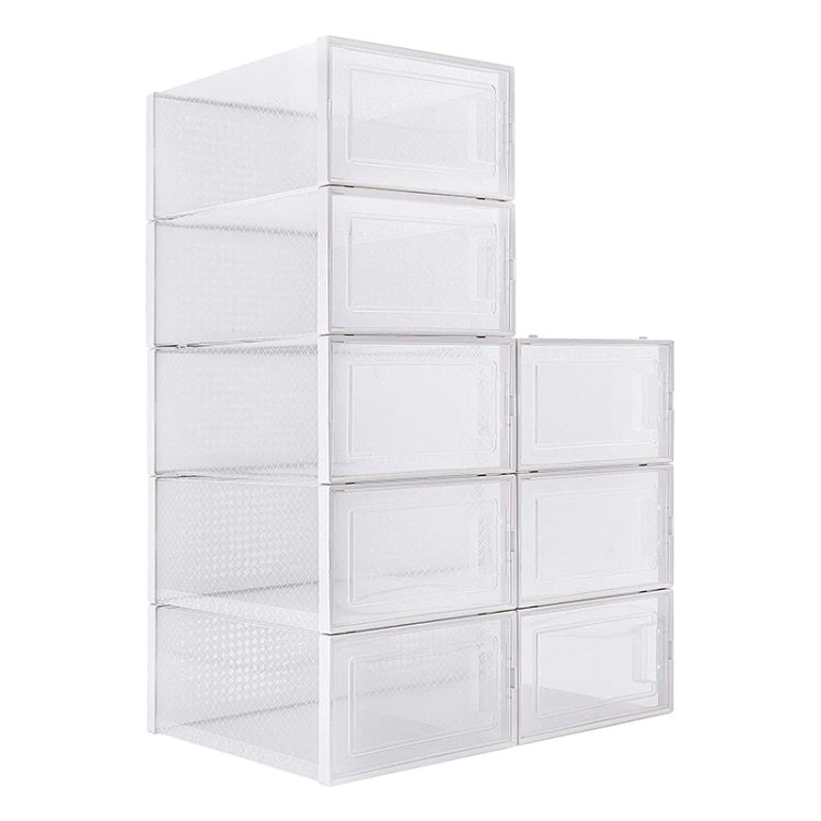 [US Warehouse] 8 in 1 Stackable Transparent Shoe Box Storage Box