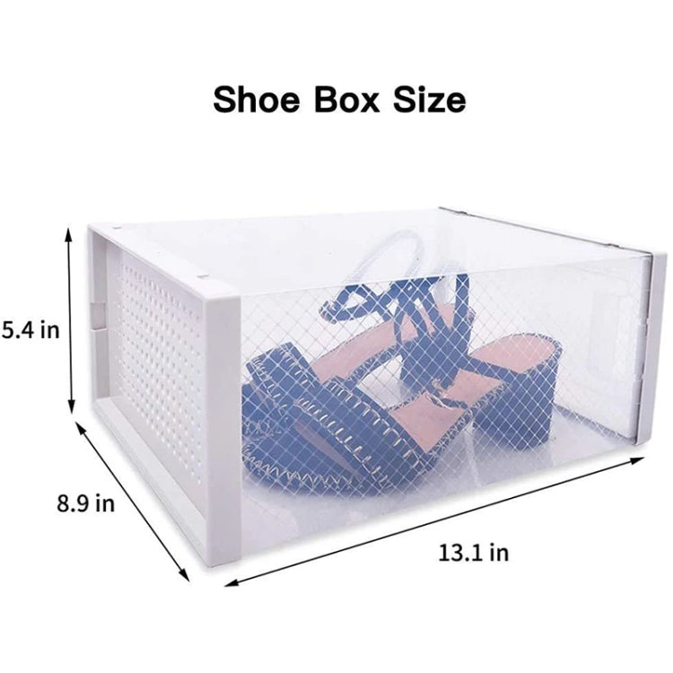 [US Warehouse] 8 in 1 Stackable Transparent Shoe Box Storage Box