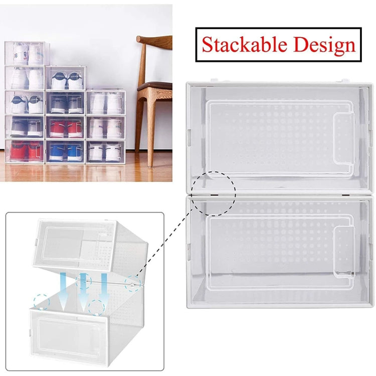 [US Warehouse] 8 in 1 Stackable Transparent Shoe Box Storage Box