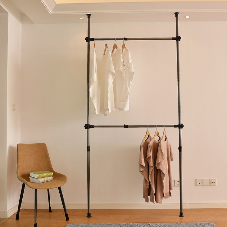 [US Warehouse] Freestanding Adjustable Double Rod Hanger for Hanging Clothes