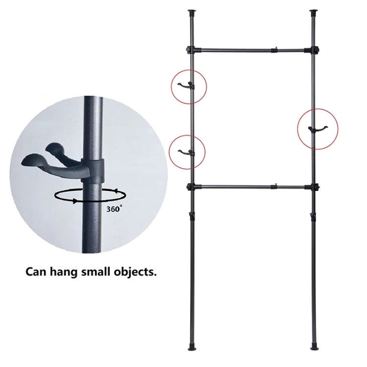 [US Warehouse] Freestanding Adjustable Double Rod Hanger for Hanging Clothes