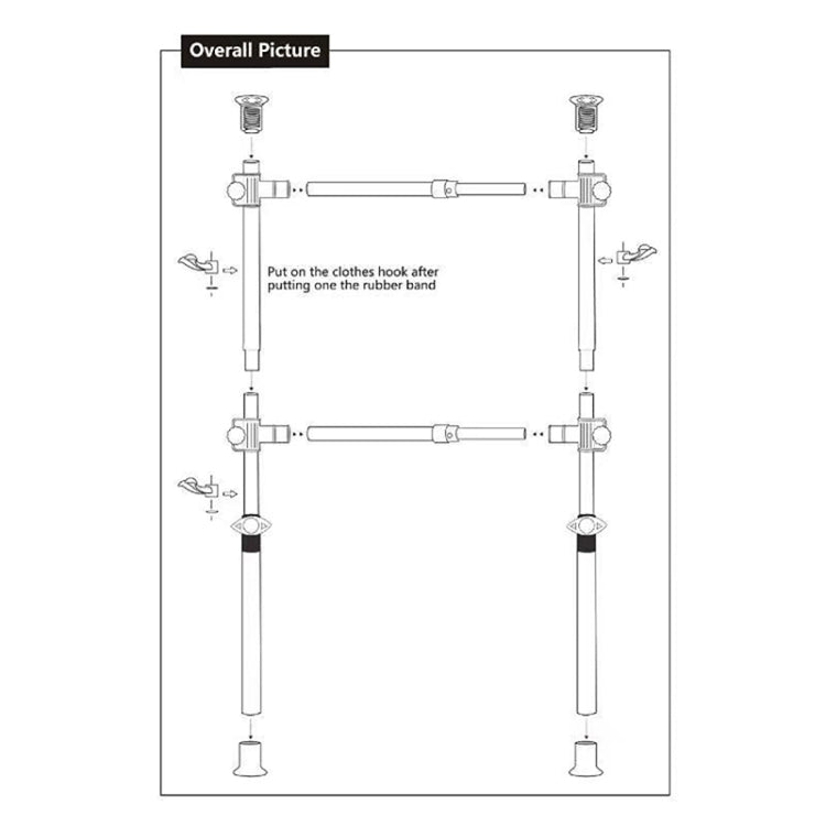 [US Warehouse] Freestanding Adjustable Double Rod Hanger for Hanging Clothes