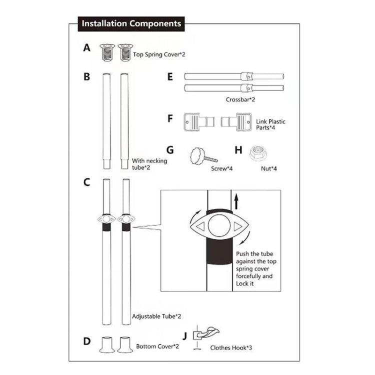 [US Warehouse] Freestanding Adjustable Double Rod Hanger for Hanging Clothes