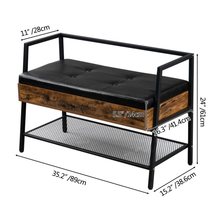 [US Warehouse] Shoe Storage Stool Organizer with Storage Chest, Size: 95x37.85x54.61cm