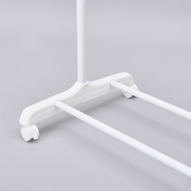 [US Warehouse] Classic Coat Rack Clothes Hanger Rolling Garment Rack with Bottom Shelves,Size: 80x44.5x172cm (White)