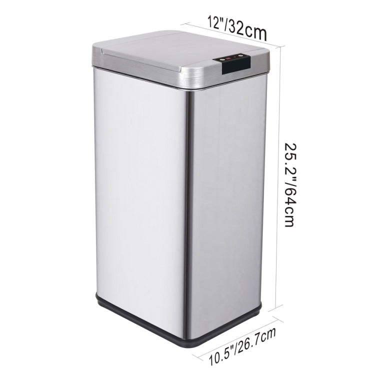 [US Warehouse] 48L Square Inductive Touchless Full-automatic Fingerprint-resistant Garbage Trash Can