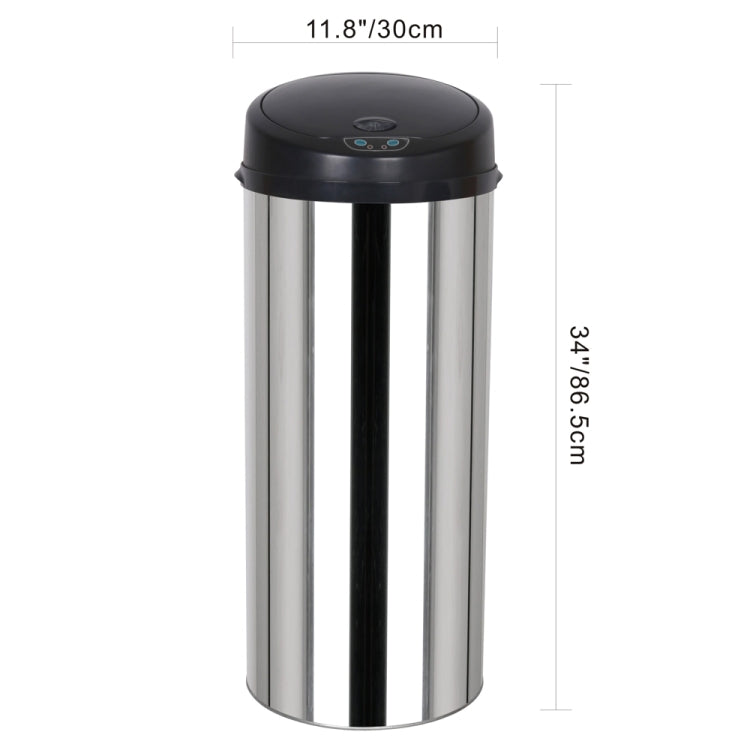 [US Warehouse] 50L Round Inductive Touchless Full-automatic Fingerprint-resistant Garbage Trash Can