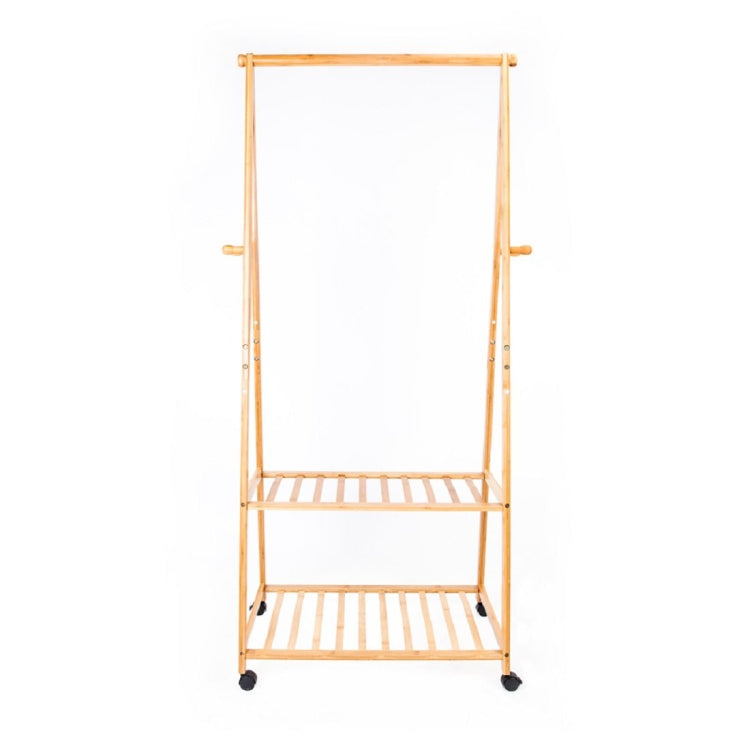 [UK Warehouse] Two-tier Storage Coat Rack with Wheels, Size: 166x75x33cm