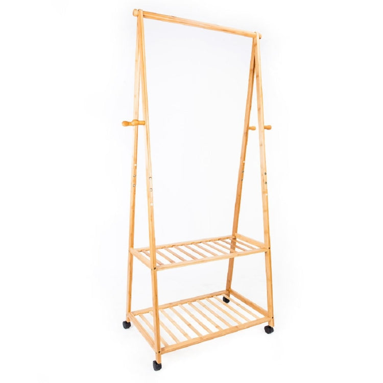 [US Warehouse] Two-tier Storage Coat Rack with Wheels, Size: 166x75x33cm