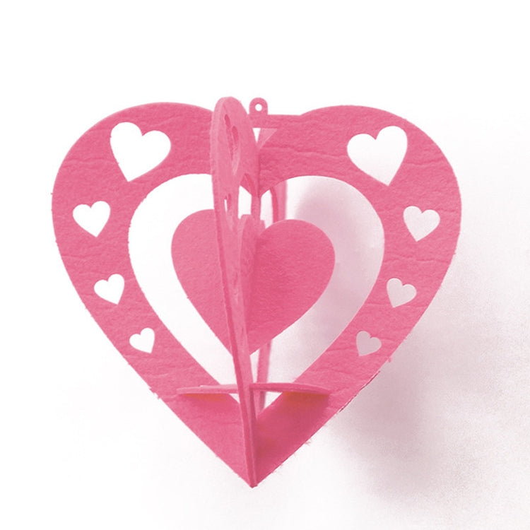 Classroom Decoration Non-woven Heart Three-dimensional Wicker Pendant, Size: 15cm