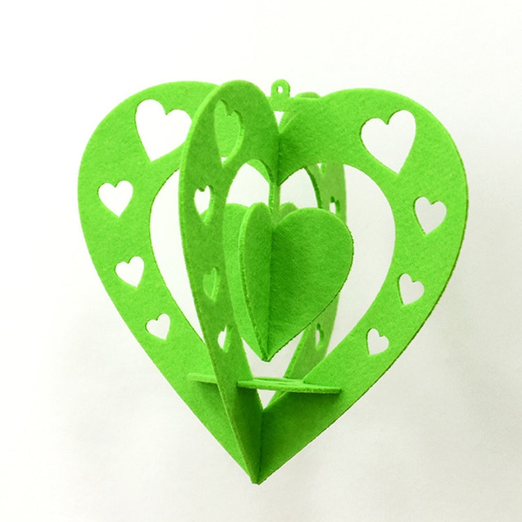 Classroom Decoration Non-woven Heart Three-dimensional Wicker Pendant, Size: 15cm
