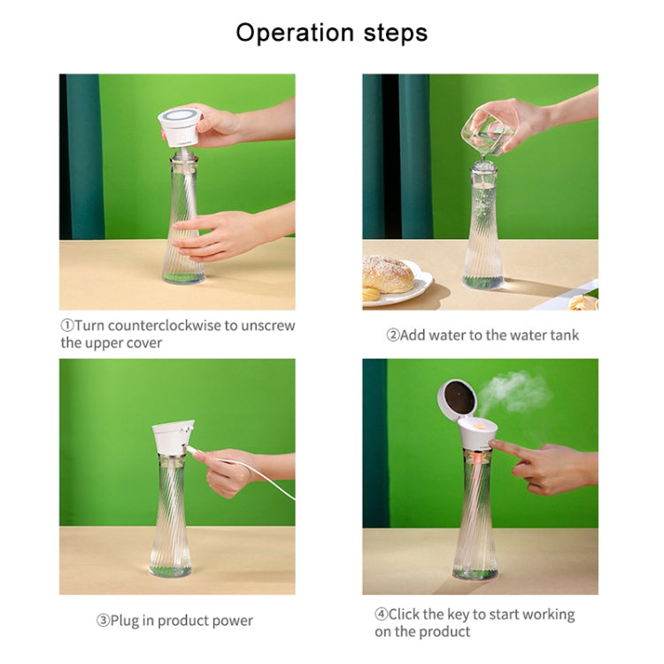 USB Car Transparent Magic Tower Small Waist Humidifier with Vanity Mirror & LED Light, Capacity: 250mL