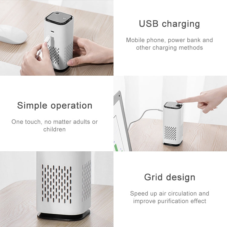 USB Household Negative Ion Sterilization Air Purifier (Black)