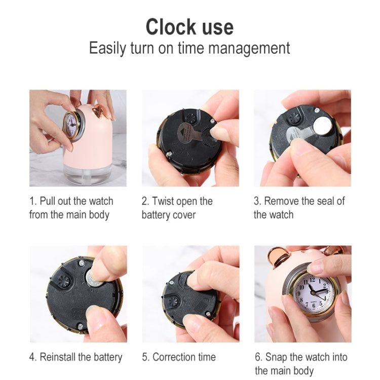 H216 Home Mute USB Mini Water Replenishing Instrument Cool Bear Clock Shaped Humidifier