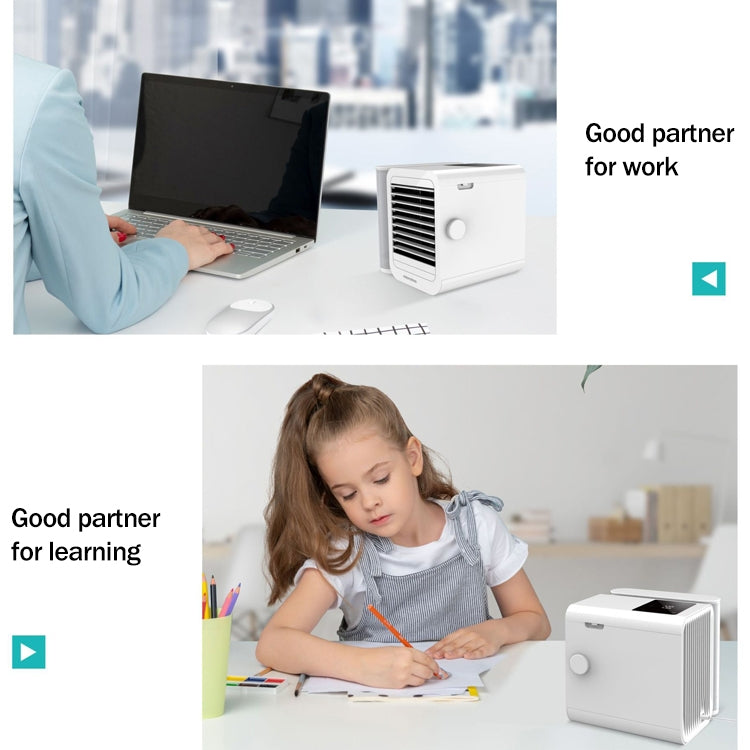 3 in 1 Refrigeration + Humidification + Purification Air Cooler Desktop Cooling Fan with Colorful Light