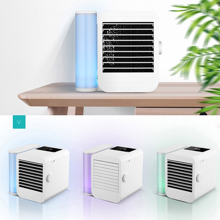 3 in 1 Refrigeration + Humidification + Purification Air Cooler Desktop Cooling Fan with Colorful Light