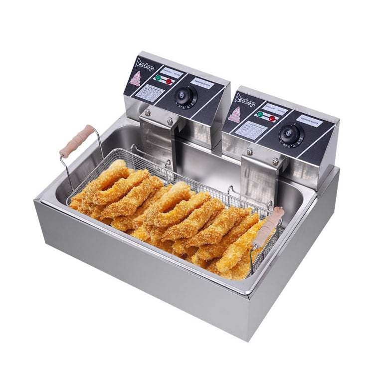 [UK Warehouse] ZOKOP EH830 220-240V 5000W Max 12.7QT/12L 23.26Qt/22L Stainless Steel Large Single-Cylinder Electric Fryer, UK Plug