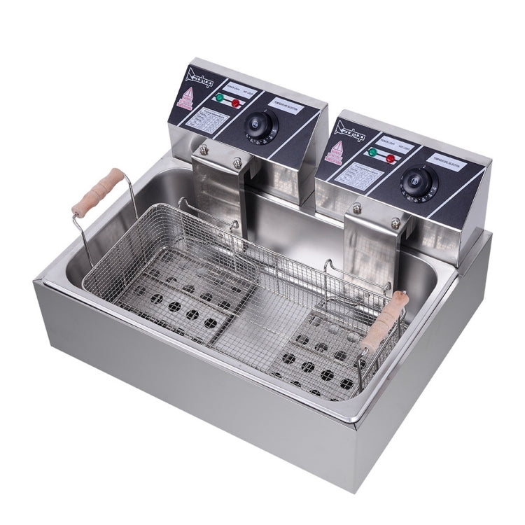 [UK Warehouse] ZOKOP EH830 220-240V 5000W Max 12.7QT/12L 23.26Qt/22L Stainless Steel Large Single-Cylinder Electric Fryer, UK Plug