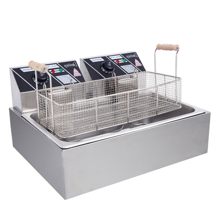 [UK Warehouse] ZOKOP EH830 220-240V 5000W Max 12.7QT/12L 23.26Qt/22L Stainless Steel Large Single-Cylinder Electric Fryer, UK Plug