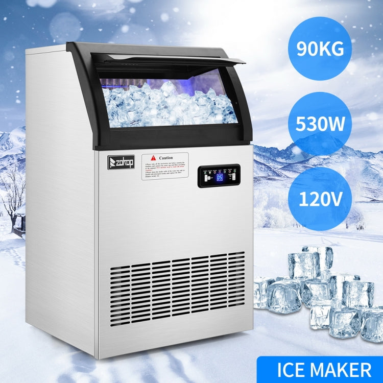 [US Warehouse] Stainless Steel Freestanding Ice Maker Cube Machine,Size: 48x41x79.5cm