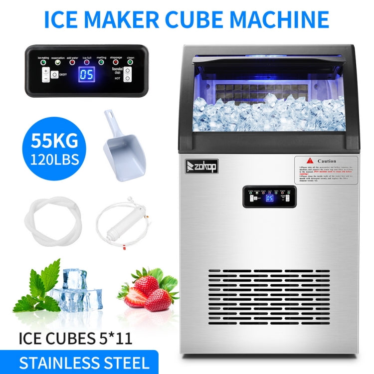 [US Warehouse] Stainless Steel Freestanding Ice Maker Cube Machine,Size: 43x41x79.5cm