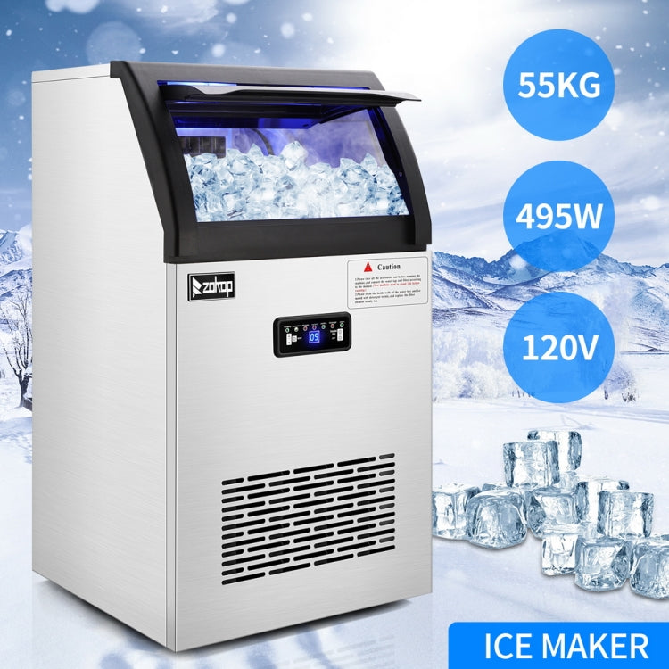 [US Warehouse] Stainless Steel Freestanding Ice Maker Cube Machine,Size: 43x41x79.5cm